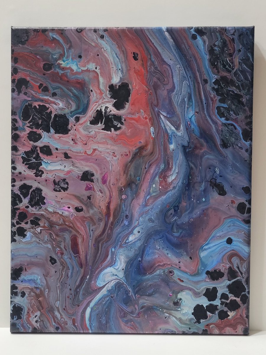 tentacletreasr's tweet photo. Title: Cosmic Veil. #art #pouringpaint #spaceart #canvasart #galaxyart https://t.co/35YRdMEQm5