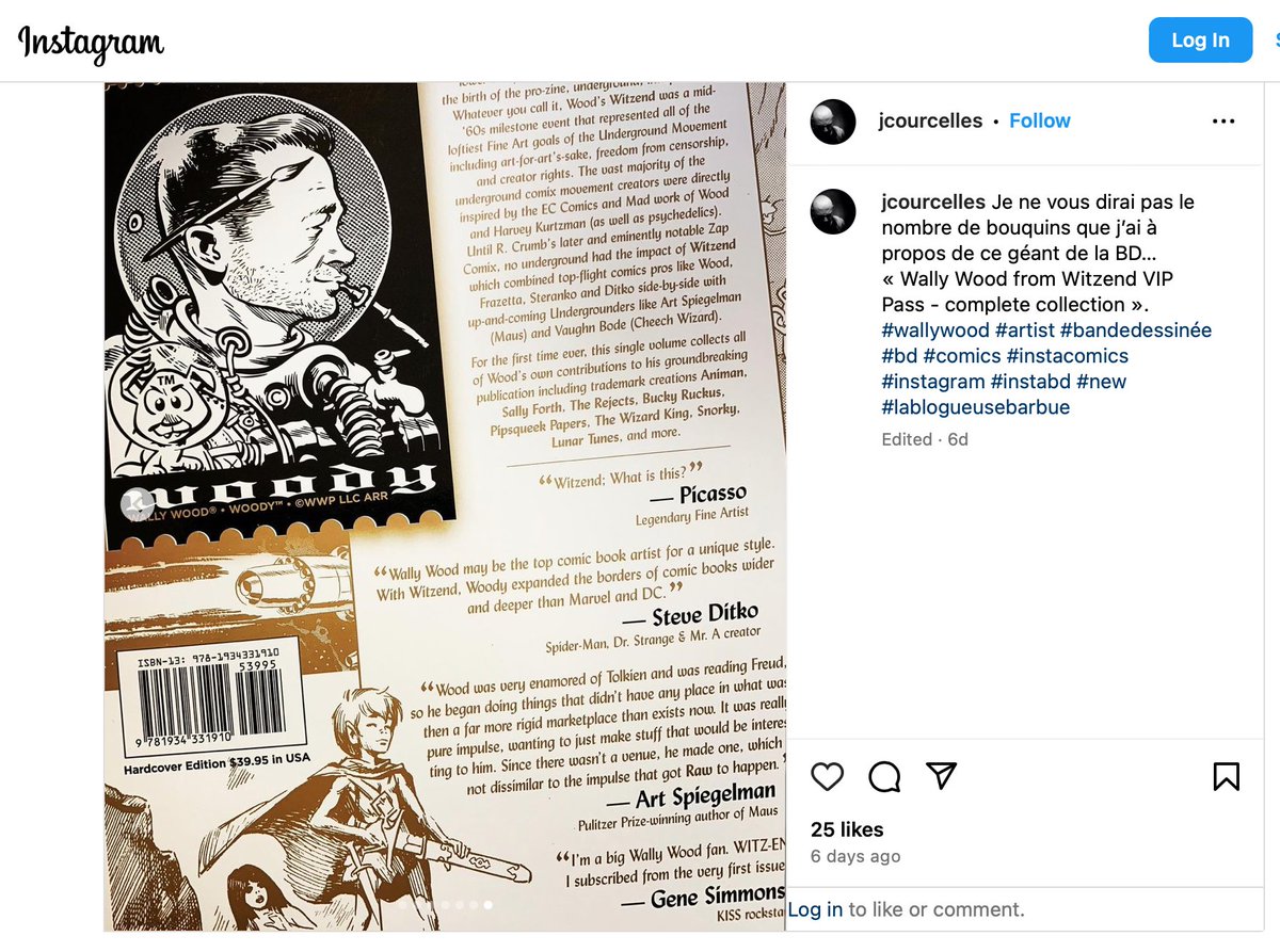 ContactWood's tweet photo. jcourcelles
Je ne vous dirai pas le nombre de bouquins que j’ai à propos de ce géant de la BD… « Wally Wood from Witzend VIP Pass - complete collection ».
#wallywood #artist #bandedessinée#bd #comics #instacomics #instagram #instabd #lablogueusebarbue https://t.co/wZZFn5kQhr