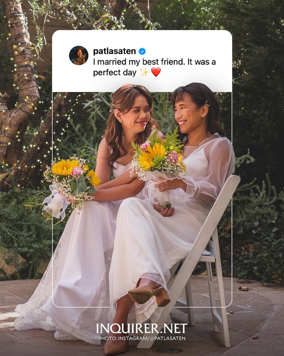 inquirerdotnet's tweet photo. PATNES NIYO KASAL NA 💍😍

LOOK: Ben&Ben’s Agnes Reoma and Pat Lasaten get married in Los Angeles, California.

“There is so much to be said about yesterday, but one of most important things that will stay with me is this; we’re so blessed to be loved like this by our families and friends,” Lasaten writes. “I will love you forever, (Agnes Reoma).” | 📷: Lasaten/Instagram

For more entertainment stories, visit https://t.co/ekqey0CkGU