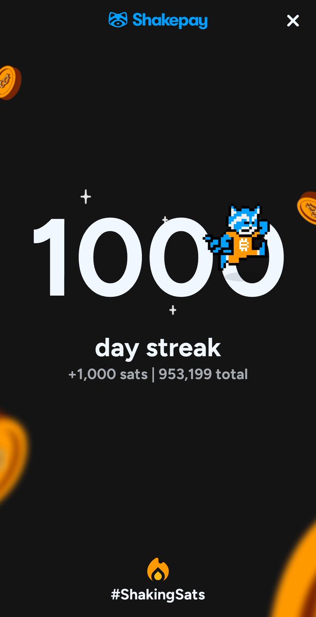 Finally made it 1000 days <a href="/shakepay/">Shakepay — Buy Bitcoin 🇨🇦</a> 
Let's goooooo #shakingsats