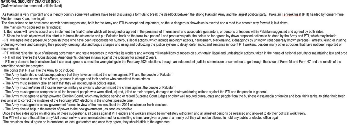 SSEHBAI1's tweet photo. BREAKING, BREAKING: Army wants PTI to forgive the Generals for all their dirty deeds. 
   This is what PTI can/should/is demanding for a settlement with the Army. This is a very honorable way out but the only way to allow Pakistan to go forward. 
    I have explained this in two interviews with https://t.co/7MNYUUIpvq and Fayyaz Walana. Both will be on air shortly.