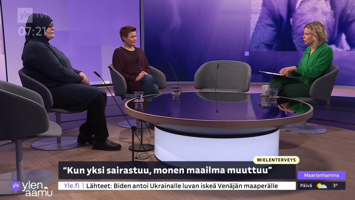 Psyykkisen sairastumisen vaikutukset heijastuvat sekä sairastuneen että hänen läheistensä elämään. Katso toiminnanjohtajamme Tiina Purasen ja @MTKL_fi puheenjohtaja <a href="/EveliinaLafgha1/">Eveliina Lafghani</a> <a href="/Yleisradio/">Yleisradio</a> aamun haastattelu (klo 7:10 alkaen). areena.yle.fi/tv/ohjelmat/57… #mielenterveysviikko