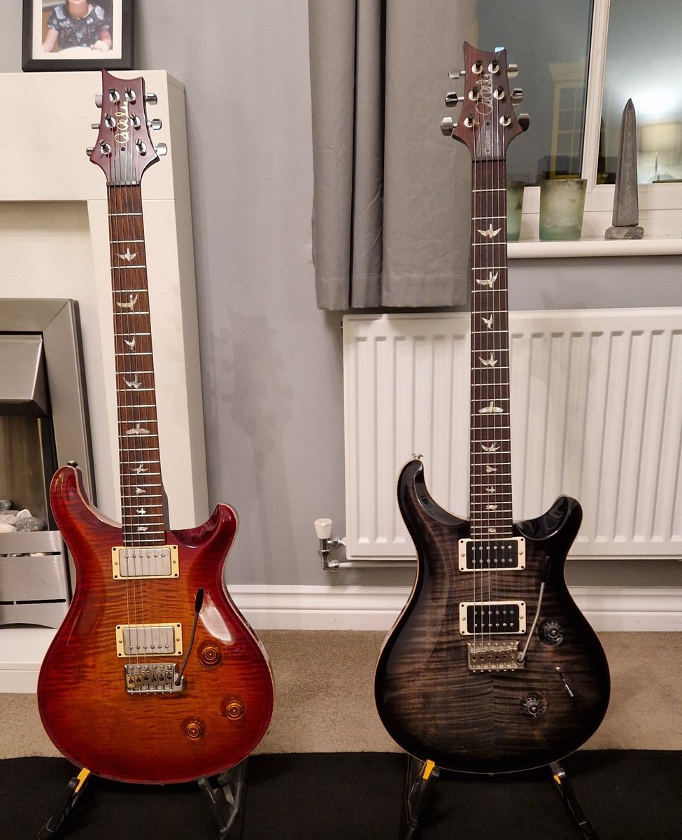 TimBrunt2's tweet photo. @EA_guitar I think the hate comes from those who have never played them. The prices and ornate finishes put some off too. Once you have one; you never look back. I got these two in the last year. My Les Paul rarely comes of of it's case now. https://t.co/6tDqCUCFgT