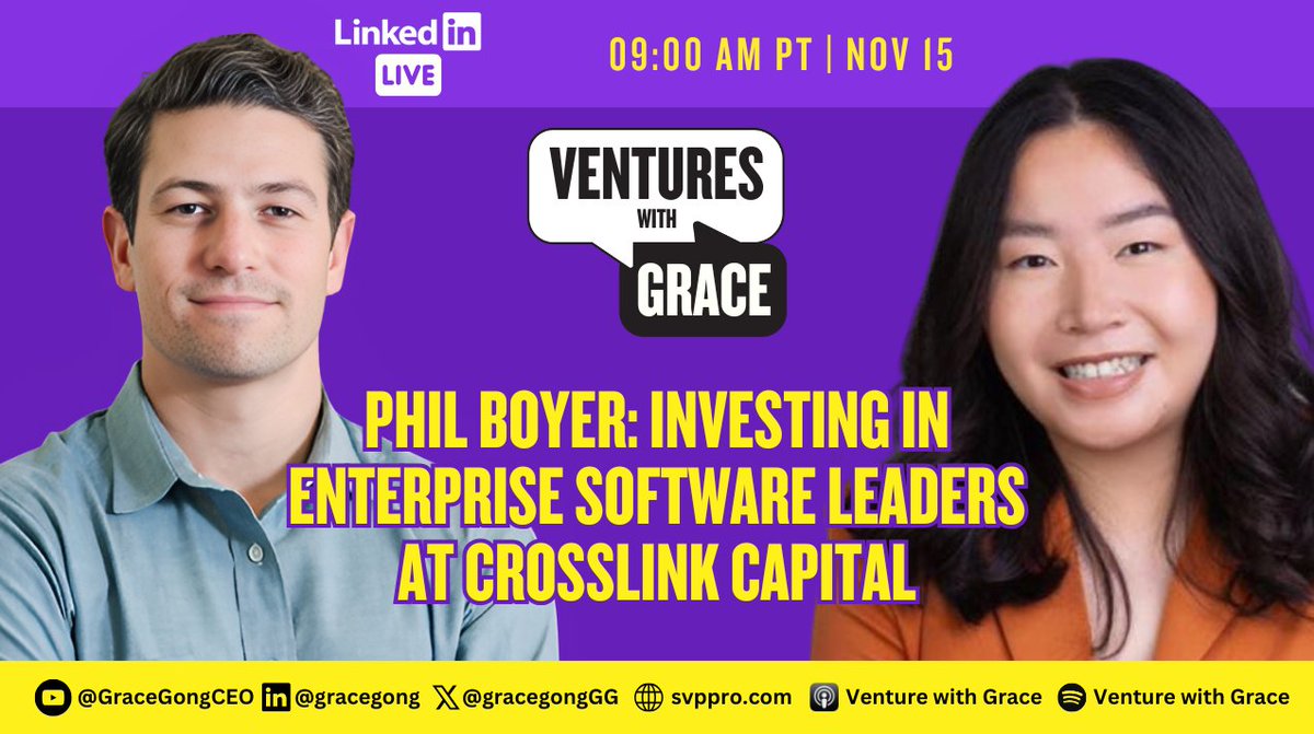 Grace Gong (@gracegonggg) on Twitter photo Listen to my conversation with <a href="/ThePhilBoyer/">Phil Boyer</a> from <a href="/CrosslinkCap/">Crosslink Capital</a> here:
🌟 Apple: bit.ly/4bTCwpD
🌟 Youtube: bit.ly/3uXthnv
🌟 Spotify: open.spotify.com/show/2izE5iSow…
#ai #tech #vc Listen to my conversation with <a href="/ThePhilBoyer/">Phil Boyer</a> from <a href="/CrosslinkCap/">Crosslink Capital</a> here:
🌟 Apple: bit.ly/4bTCwpD
🌟 Youtube: bit.ly/3uXthnv
🌟 Spotify: open.spotify.com/show/2izE5iSow…
#ai #tech #vc
