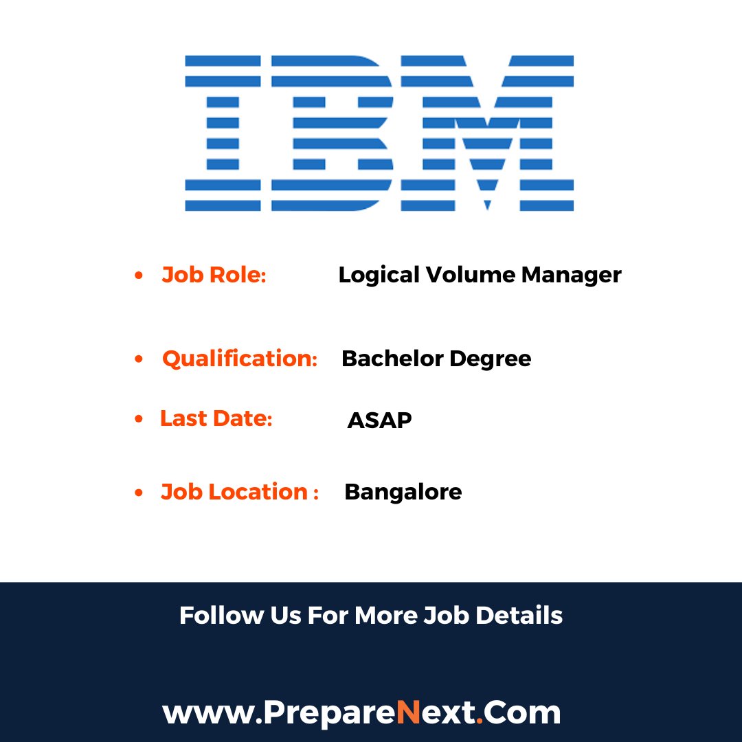 PrepareNext_Com's tweet photo. IBM Logical Volume Manager | Bangalore | 2024
📷Link https://t.co/DRPuFWmXL2...
📷For More Jobs Visit https://t.co/YtSVZZJ2gV
#jobvacancies #jobopening #jobsearch #jobseeker #jobvacancy l #freshersjobs #jobhunting #hiring #jobopening #jobopportunity #IBM #hiring #bangalore #2024 https://t.co/nzbtxIA9wh