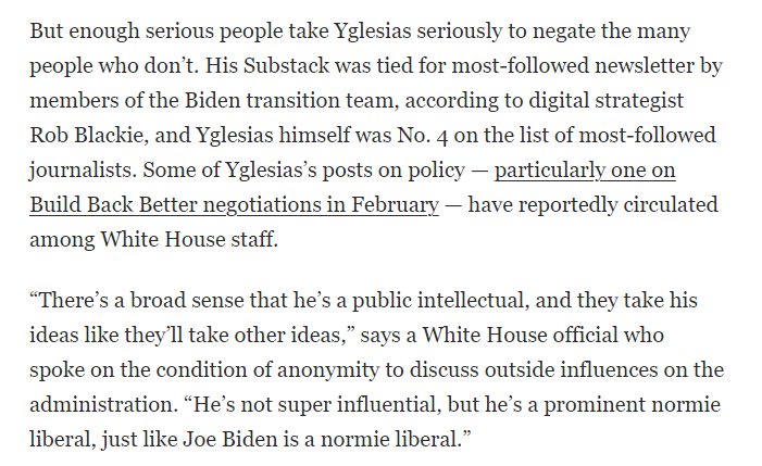 MattLech's tweet image. literally in the Washington Post that Yglesias was read by Biden people.