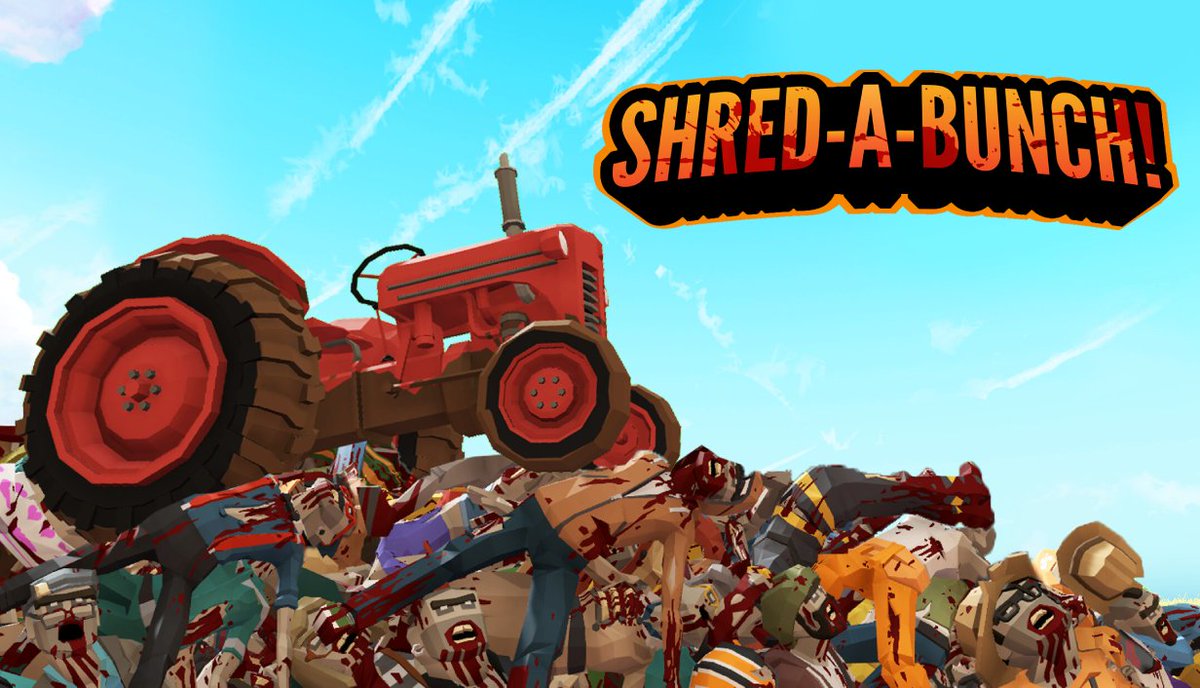 ShredABunch's tweet photo. Hey, thanks for the spotlight!

Here is what Shred-A-Bunch! is about:
Shred zombies in slow-mo while drifting with your good old tractor?! Harvest crops, slaughter zombies, overcome epic boss fights and upgrade your vehicle. Rinse and repeat.

Video: https://t.co/ZMR5tlxF6u

Game page: https://t.co/1naajeYoao

Twitter: https://t.co/6hSkvTCUW7

Discord: https://t.co/ze95rfVtoC

You can use either of the two photos I have attached.