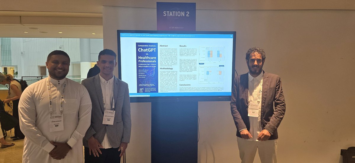 عرض لدراسة سعودية في المؤتمر الدولي للتكنولوجيا المتقدمة وعلاج أمراض السكري (نسخة آسيا) #ATTDAsia24 <a href="/ATTDconf/">Advanced Technologies & Treatments for Diabetes</a> 

بالقائمة أسماء مصابين بالسكري النوع الأول 😍
