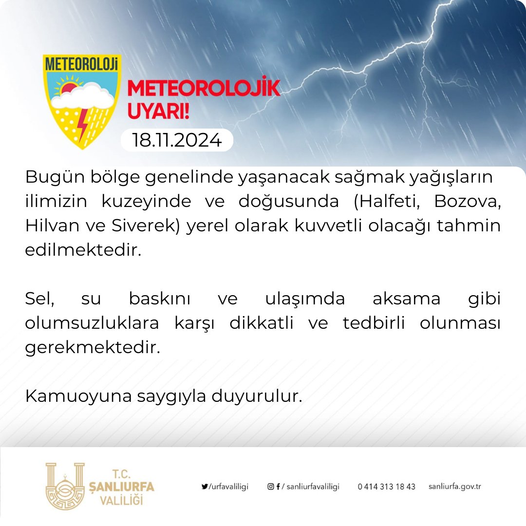 🔴METEOROLOJİK UYARI ❗
