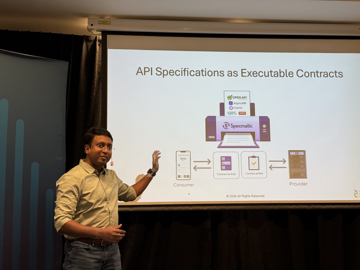 specmatic's tweet image. . @HariKrishnan83&apos;s Platform Summit presentation explores the benefits of an API #DesignFirst approach enhancing collaboration and efficiency through #ExecutableContracts and #ServiceVirtualization. 

Watch replay: specmatic.io/appearance/api…

#APIDesign #Specmatic #microservices