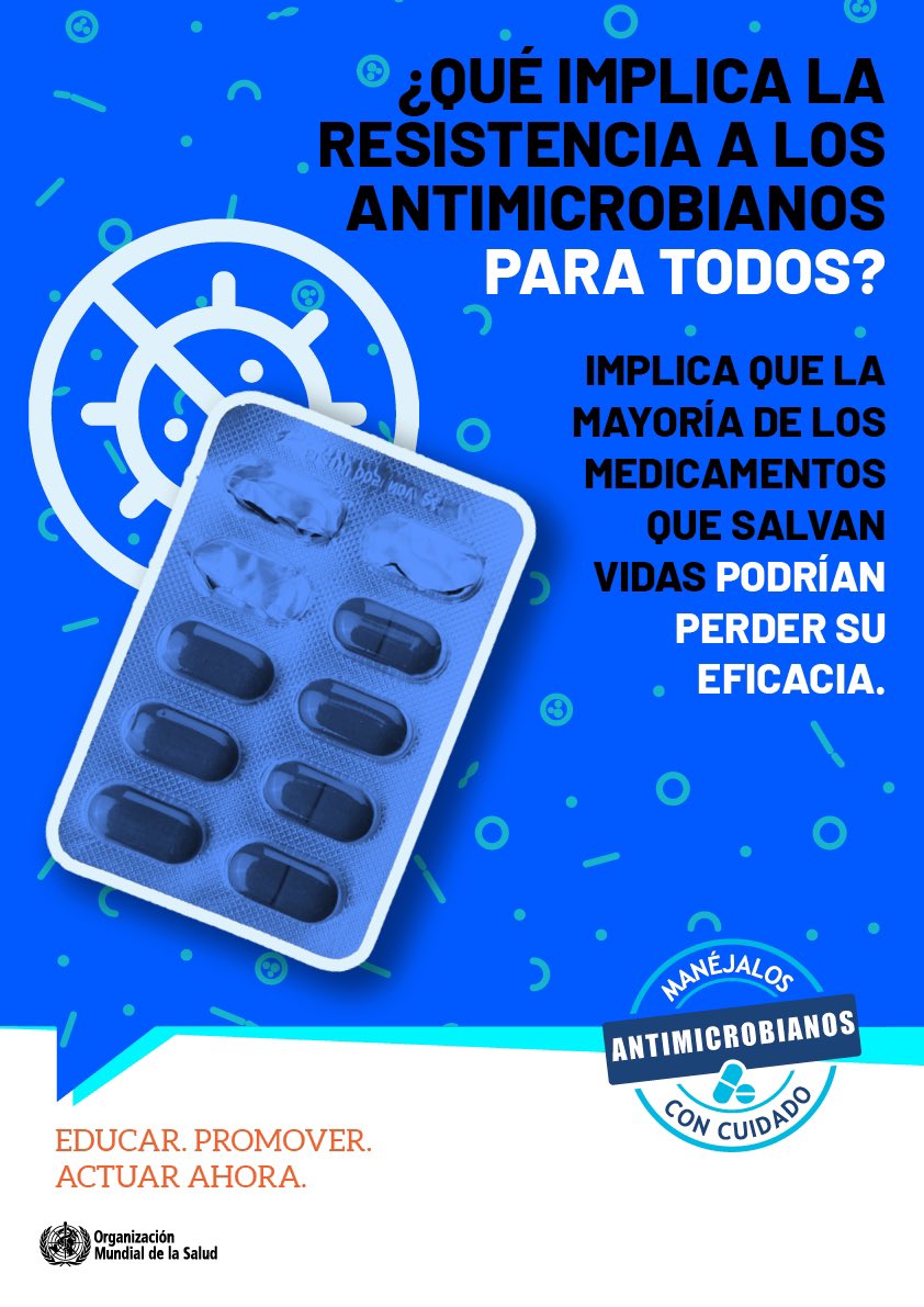 PROAmacarena's tweet image. Arranca la Semana Mundial de Concienciación sobre la Resistencia a Antimicrobianos

#WAAW
#AntimicrobialAwarenessWeek

¿Qué implica para todos?