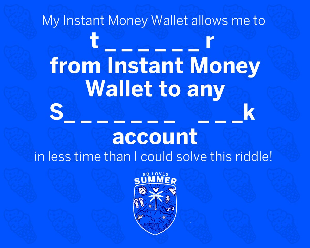 StandardBankZA's tweet photo. You could earn R500 by telling us where your money moves to when you’re making money moves.

Reply with your answer to enter. #InstantMoneyMondays #SBLovesSummer💙

T&amp;Cs apply. https://t.co/QzVvAEd0R5