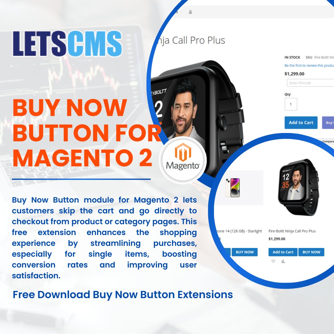 letscms's tweet image. Download the new version of Buy Now Button Module for Magento 2 at 
 sourceforge.net/projects/buy-n… #BuyNowButton #magento