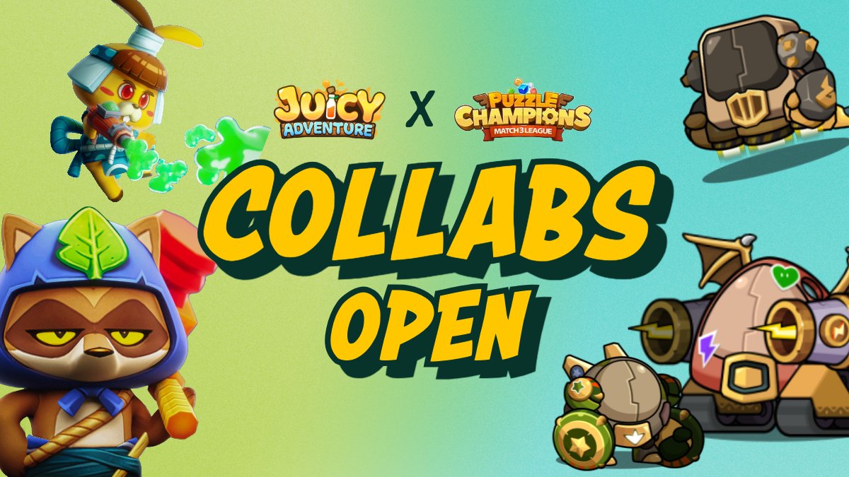 Juicy Adventure 🍇 (@juicy_adventure) on Twitter photo 🕹️ Power Up & Play 🕹️
Two OG Korean game devs have joined to present their latest beta games!
🌟 <a href="/Juicy_Adventure/">Juicy Adventure 🍇 on Base 🟦</a> by <a href="/gram_voyage/">GRAM Ecosystem 🐳</a>: Casual FPS on <a href="/base/">Base</a>
🌟 <a href="/PuzzleChampions/">Puzzle Champions</a> by <a href="/Team_Baligames/">Baligames</a>: Puzzle game with Axie Infinity IP on <a href="/Ronin_Network/">Ronin</a>
🎉 How to Join
1️⃣ Like & RT this 🕹️ Power Up & Play 🕹️
Two OG Korean game devs have joined to present their latest beta games!
🌟 <a href="/Juicy_Adventure/">Juicy Adventure 🍇 on Base 🟦</a> by <a href="/gram_voyage/">GRAM Ecosystem 🐳</a>: Casual FPS on <a href="/base/">Base</a>
🌟 <a href="/PuzzleChampions/">Puzzle Champions</a> by <a href="/Team_Baligames/">Baligames</a>: Puzzle game with Axie Infinity IP on <a href="/Ronin_Network/">Ronin</a>
🎉 How to Join
1️⃣ Like & RT this