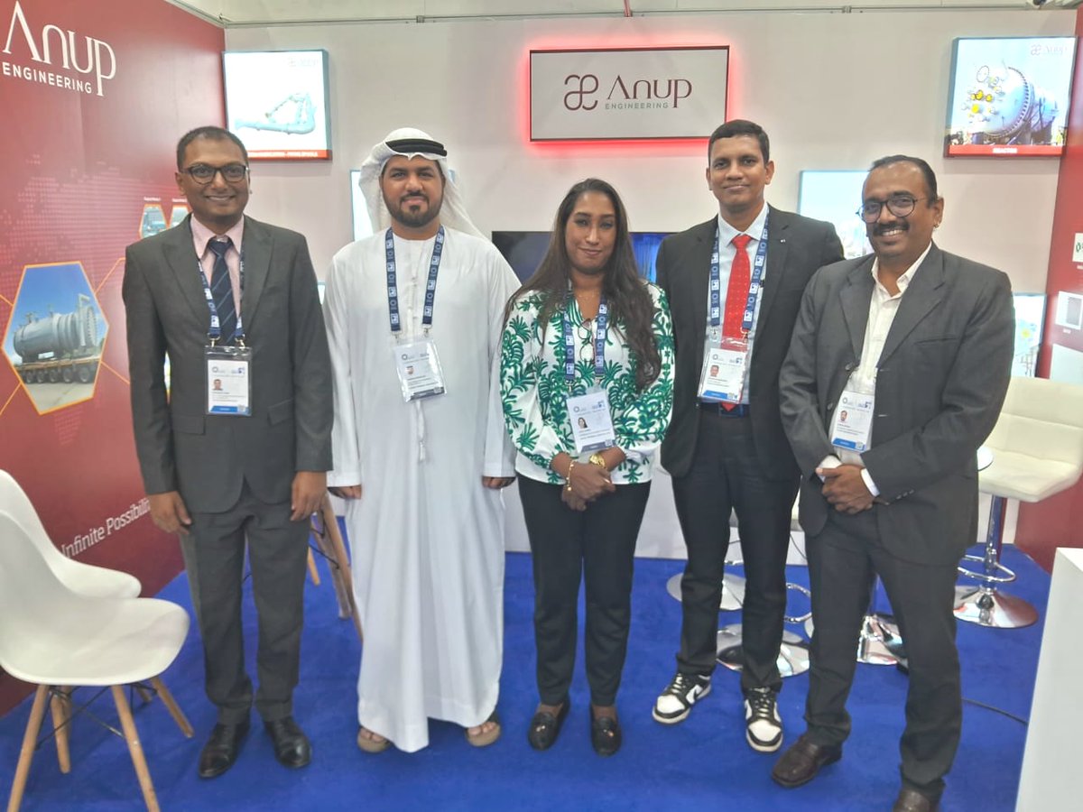 utsaeofficial's tweet photo. We were Privileged to have visited the Anup Engineering stand at the India Pavilion during #ADIPEC2024! It was a pleasure reconnecting with the Anup team and discussing their innovative solutions in process equipment manufacturing. 

#anupengineering #ADNOC  #UTS #utsaeofficial https://t.co/hul1RAwBHp