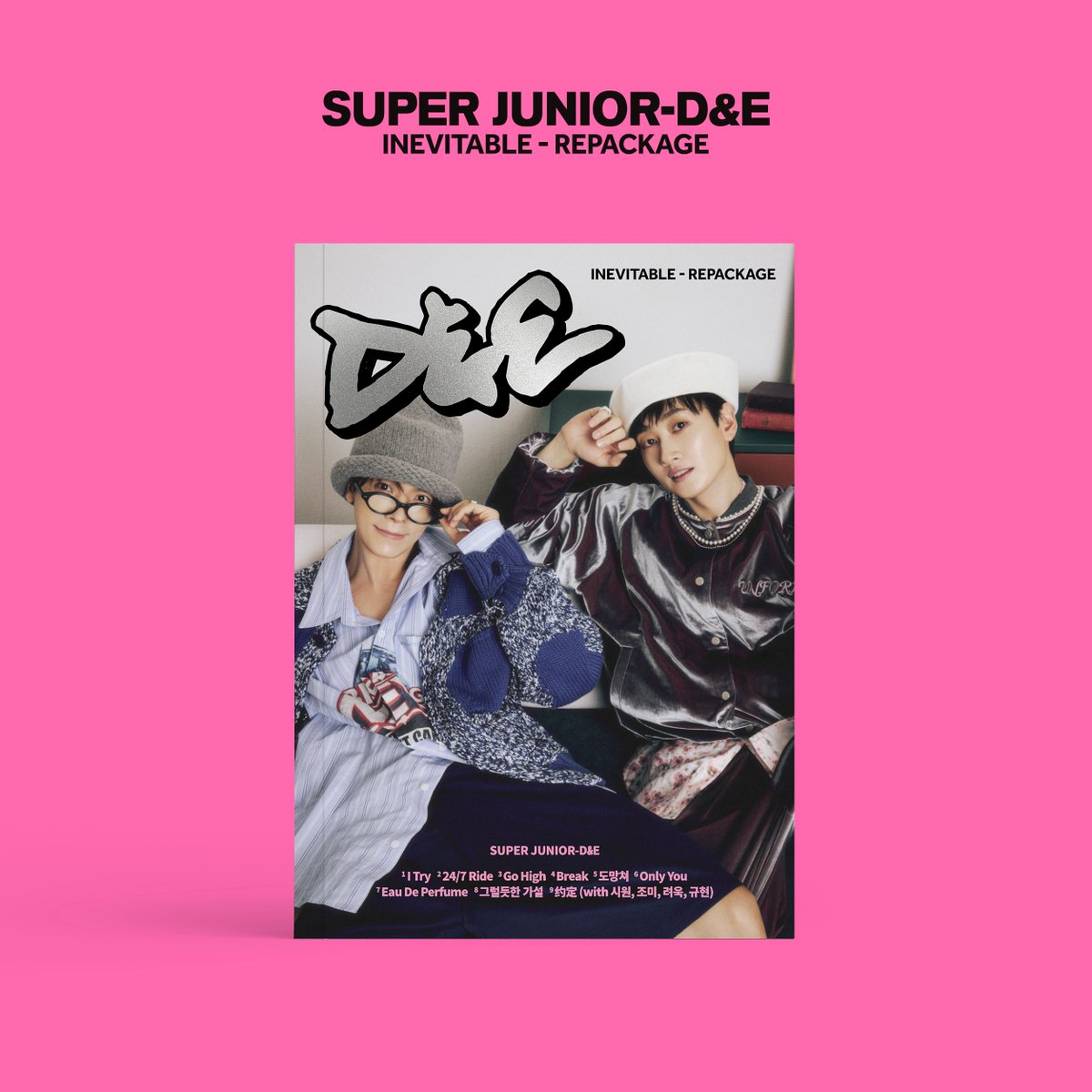 SUPER JUNIOR-D&amp;E 【INEVITABLE - REPACKAGE】

💿 Pre-Order OPEN
에버라인 ➫ vo.la/sVPVTs
위드뮤 ➫ vo.la/ilzmru
프롬스토어 ➫ vo.la/dTybtz
케이타운포유 ➫ vo.la/AqtXub

2024. 11. 26 6PM (KST)
COMING SOON

#슈퍼주니어DnE #SuperJuniorDnE