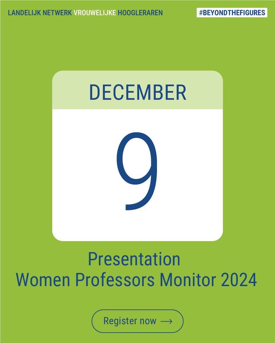 Reminder: the presentation of the Women Professors Monitor 2024 is approaching, and we warmly invite you to join us on December 9th in Utrecht.

Tickets are free but limited and are going fast, so register now via this link: 
eventbrite.nl/e/tickets-pres…