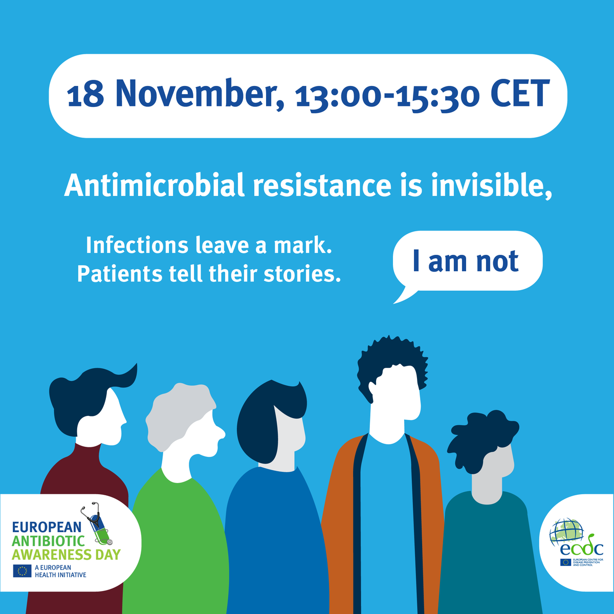 EU_Health's tweet photo. Today is European Antibiotic Awareness Day.
Tune in to the #EAAD digital event for the occasion, to raise awareness of the impact of anti-microbial resistance on people's lives, keeping patients at the centre of the discussion.
🔗https://t.co/ikQ14BLn3x
#AMR #OneHealth https://t.co/sYMbO5fALm