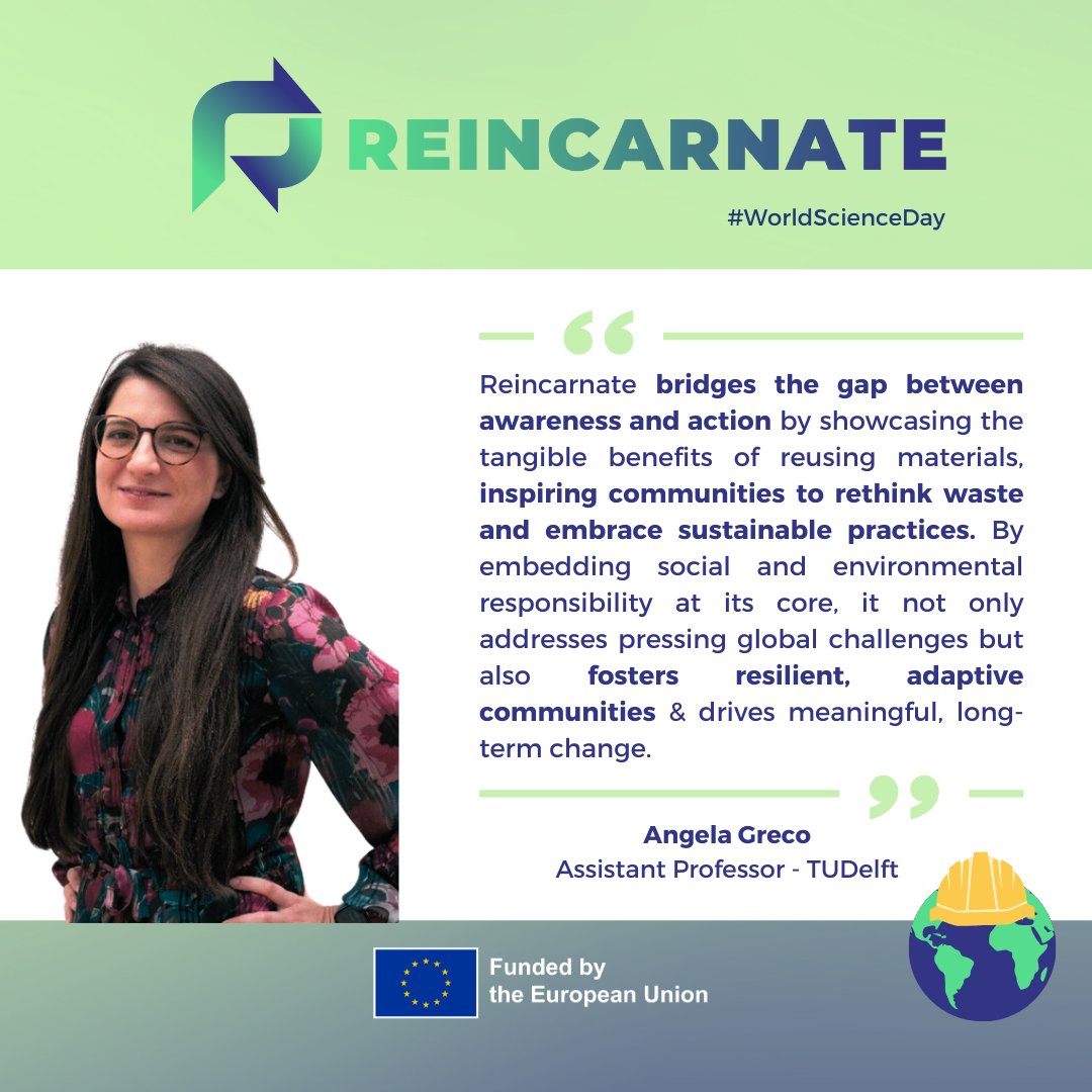 🌍Spotlight on our #WorldScienceDay Roundtable🌱

For #WorldScienceDay, our experts explored how #CircularConstruction supports a sustainable future.

<a href="/AngelaGrecoNL/">Dr. Angela Greco</a> shared how <a href="/ReincarnateEU/">Reincarnate 🇪🇺</a> bridges awareness &amp; action, inspires #reuse &amp; fosters #socialresponsibility for