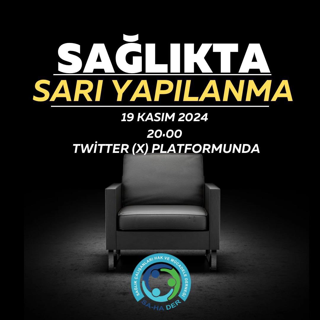 dyguerdal's tweet photo. Sağlıkta mobbingin liyakatsizliğin tek adresi #SağlıktaSarıYapılanma dır.
Yönetici kadrolarının kimlere tahsis edildiğini tüm kamuoyuna duyurmak üzere 19.11.2024 saat 20:00’de x platformunda olacağız.
@SaHaDernegi https://t.co/DROCSitYGy