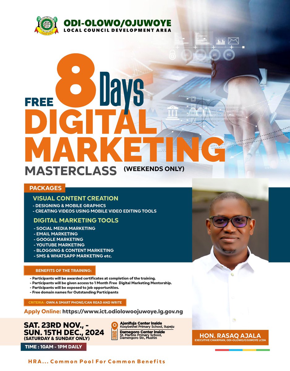 Hon. Rasaq Olusola Ajala (@officialhra) on Twitter photo ๐๐ง๐๐ฃ๐จ๐๐ค๐ง๐ข ๐๐ค๐ช๐ง ๐พ๐๐ง๐๐๐ง ๐ฌ๐๐ฉ๐ ๐๐ช๐ง ๐๐๐๐ ๐ฟ๐๐๐๐ฉ๐๐ก ๐๐๐ง๐ ๐๐ฉ๐๐ฃ๐ ๐๐๐จ๐ฉ๐๐ง๐๐ก๐๐จ๐จ (๐๐๐๐ ๐๐ฃ๐๐จ ๐๐ฃ๐ก๐ฎ)
To Register, Visit: ict.odiolowoojuwoye.lg.gov.ng
<a href="/jidesanwoolu/">Babajide Sanwo-Olu</a>
<a href="/drobafemihamzat/">Obafemi Hamzat</a>
<a href="/fmydNG/">Federal Ministry of Youth Development, Nigeria</a> ๐๐ง๐๐ฃ๐จ๐๐ค๐ง๐ข ๐๐ค๐ช๐ง ๐พ๐๐ง๐๐๐ง ๐ฌ๐๐ฉ๐ ๐๐ช๐ง ๐๐๐๐ ๐ฟ๐๐๐๐ฉ๐๐ก ๐๐๐ง๐ ๐๐ฉ๐๐ฃ๐ ๐๐๐จ๐ฉ๐๐ง๐๐ก๐๐จ๐จ (๐๐๐๐ ๐๐ฃ๐๐จ ๐๐ฃ๐ก๐ฎ)
To Register, Visit: ict.odiolowoojuwoye.lg.gov.ng
<a href="/jidesanwoolu/">Babajide Sanwo-Olu</a>
<a href="/drobafemihamzat/">Obafemi Hamzat</a>
<a href="/fmydNG/">Federal Ministry of Youth Development, Nigeria</a>