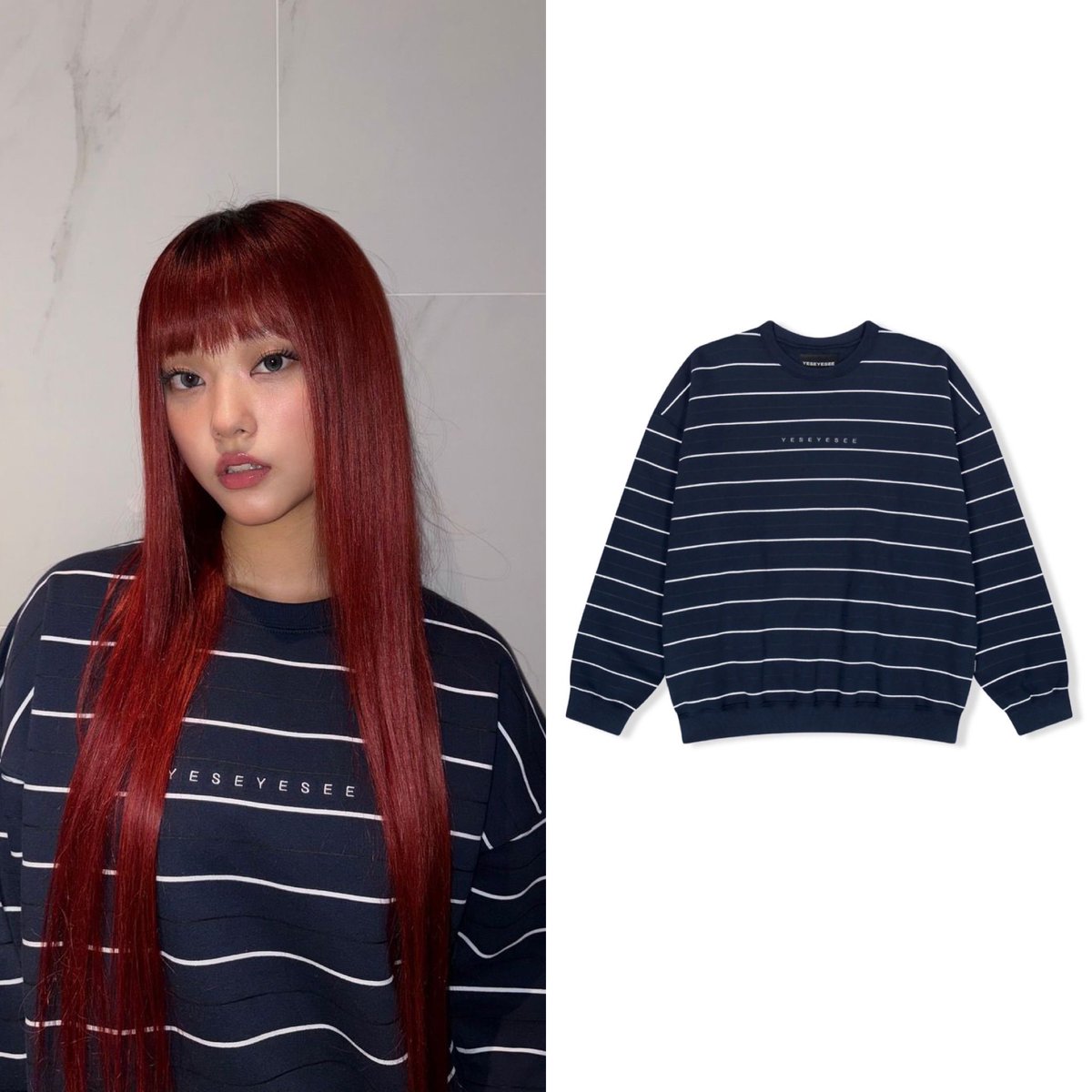 241118 Instagram Yeseyesee Y.E.S Thin Stripe Sweatshirt ₩94,000