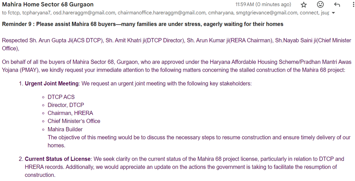 Mahira Sector 68 Gurgaon Buyers(Victims of PMAY) tweet media