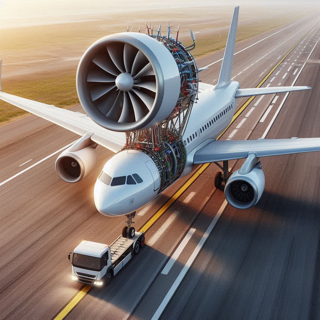 Cet avion Russe produit sa propre énergie électrique grâce à son eolienne intégrée. Les réacteurs électriques font avancer l'avion et le vent fait tourner l'éolienne. 
Une solution bien trop simple et évidente pour nos "élites".