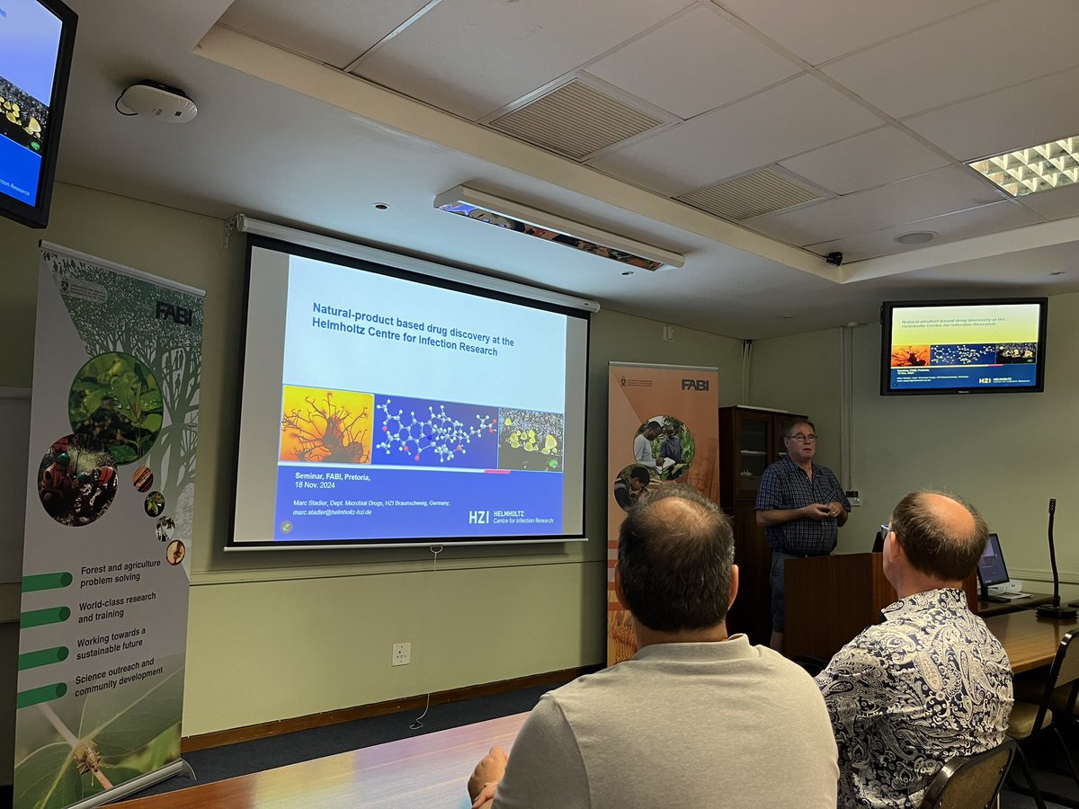 Excited to host <a href="/MS_fungi/">Marc Stadler</a> at <a href="/Fabiteam1/">FABI</a> as part of the Mycobiomics project! 🌱 He'll share groundbreaking fungal research from <a href="/Helmholtz_HZI/">Helmholtz-Zentrum für Infektionsforschung –inaktiv</a> setting the stage for impactful future collaborations.