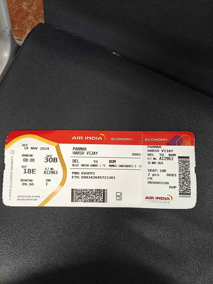 HarshParmar_hp's tweet photo. @airindia, this is unacceptable! My flight from Delhi to Mumbai was delayed by 1.5hours because the crew didn’t show up on time. Now, after sitting on the plane for 1.5 hrs, we're being told the flight won't fly due to a 'technical issue'. Terrible service and zero accountability https://t.co/NTgdaGbiTf