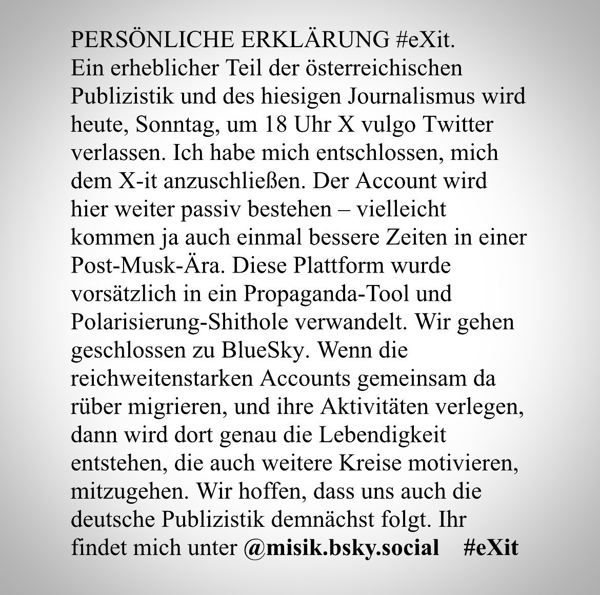 Ich würde gerne den Österreichern folgen, es kann ja auch mal gut gehen. Wer ist dabei?