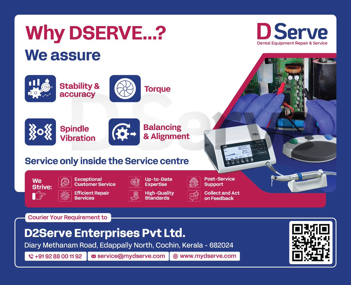 DSERVE: Multi-Brand Dental Equipment Repair &amp; Service Centre

For any service or repair needs, contact us at 9288001192.

#dservedental #dentalequipmentrepairandserviceinindia #dentalequipmentrepairandserviceinindia #dservekochi  #sicherauthorisedservicecentre