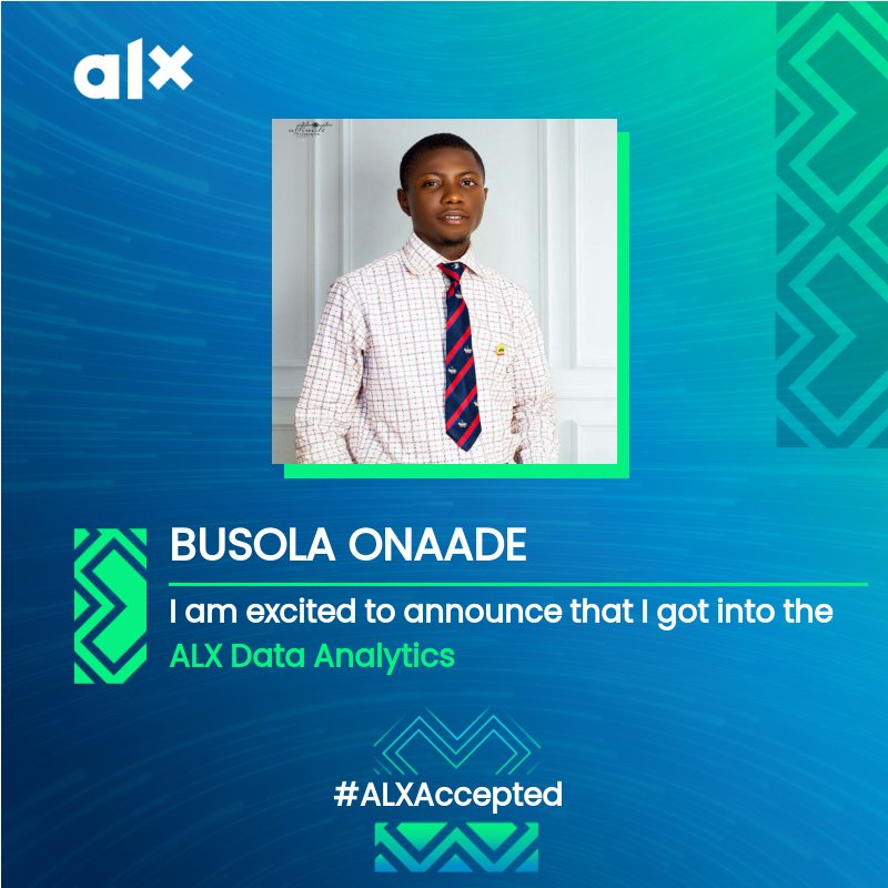 HonBusolaOnaade's tweet photo. Unlocking my potential with ALX! Excited for this transformative journey! https://t.co/59VdvPMzby