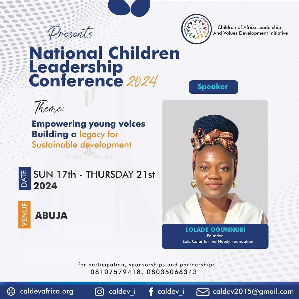 OloladeOgunnubi's tweet photo. Glad to be facilitating a session on Home and School Related Sexual and Gender Based Violence for children aged 10-17 years old at the #CALDEV National Children Leadership Conference.
With perpetrators roaming rounds, kinds need to be aware and take actions.
#LolaImpacts https://t.co/pP6EiiwuMv