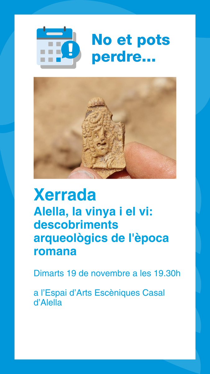 ajalella's tweet photo. 🗓️ AGENDA #Alella #Maresme

📚 Presentació de llibre
📍 19/11- 19 h - @biblioalella

🏺 Xerrada
📍 19/11- 19.30 h - Espai Arts Escèniques

🗣️ Parlem de...
📍 21/11 - 17 h - Antigues Escoles Fabra

🗣️ Tertúlia
📍 21/11 - 19 h - @canlleonart

ℹ️ Més info: https://t.co/EYbXgrTiZk https://t.co/a3mOwSk9EX