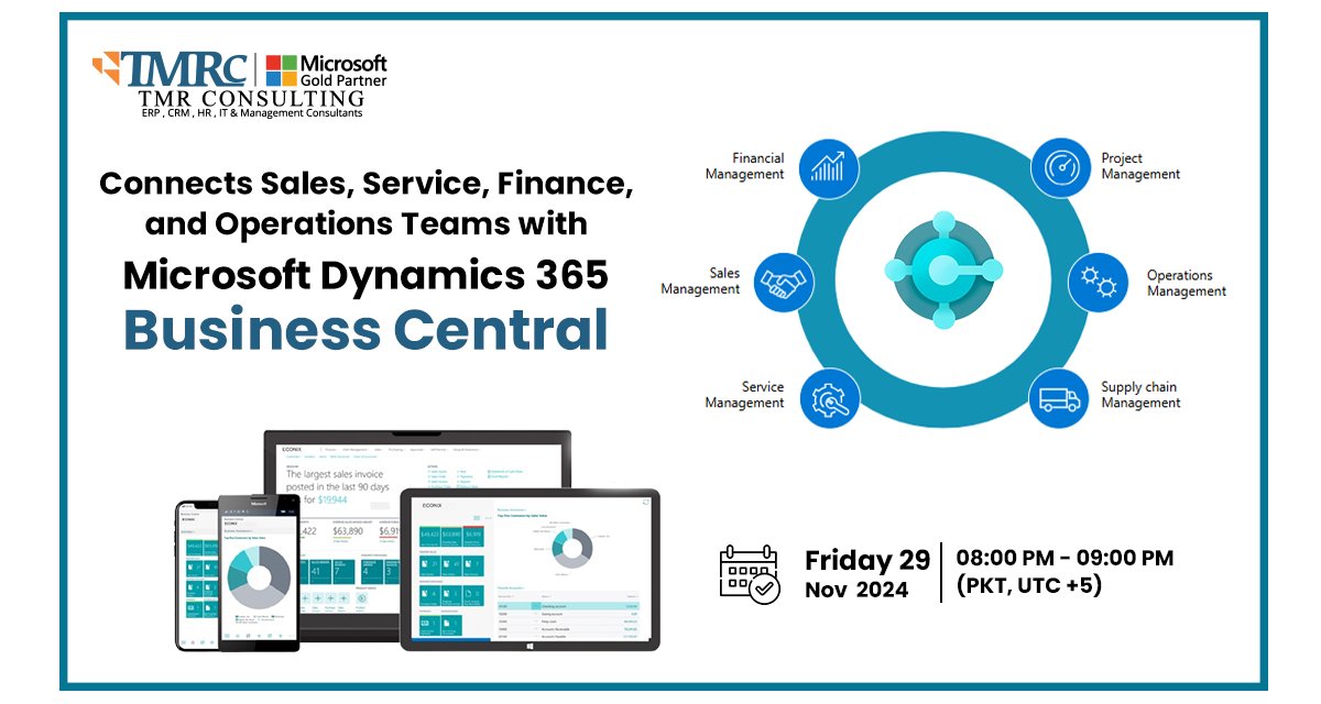 tmr_consulting's tweet image. Join TMR Consulting for an engaging webinar Microsoft Dynamics 365 Business Central.
Date: Friday, November 29, 2024
Time: 08:00 PM - 09:00 PM (PKT, UTC +5)
𝗥𝗲𝗴𝗶𝘀𝘁𝗲𝗿 𝗡𝗼𝘄: tmrconsult.com/free-webinar/