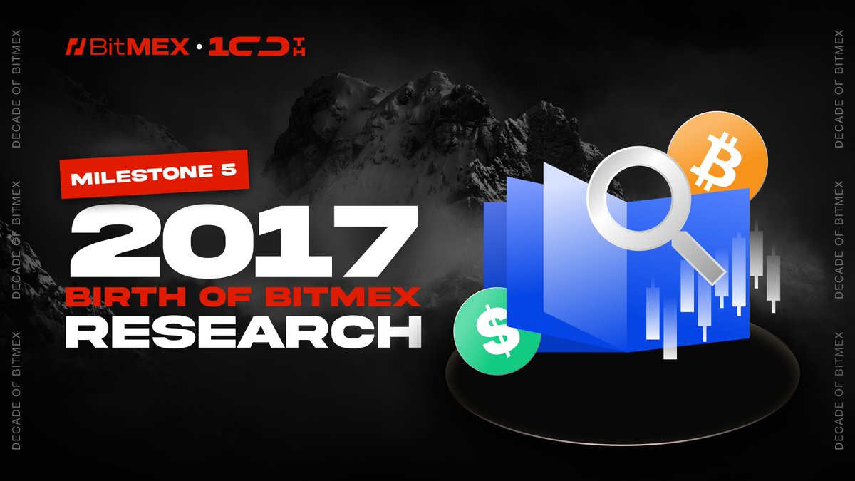 BitMEX's tweet image. T-6 till we turn 10 🎂

Milestone 5️⃣: Launched @BitMEXResearch, the place for no BS crypto research. Share the news to join our daily 100 USDT lucky draw.

To enter:
✅Follow @BitMEX
❤️Like &amp;amp; RT this post
💙Comment #BitMEX10Years