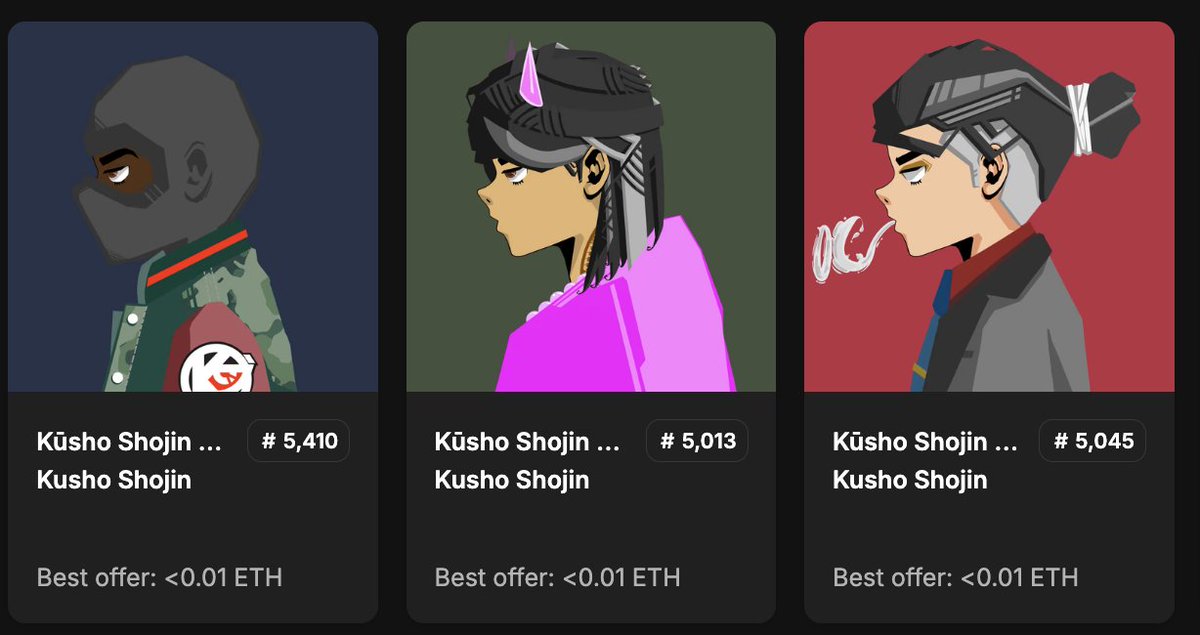 Win these exclusive <a href="/KushoWrld/">Moved to @Kusho_World</a> Shojin NFTs!

How to Enter:

1️⃣ Follow <a href="/KushoWrld/">Moved to @Kusho_World</a> &amp; <a href="/_rockettttt/">rocket</a>
2️⃣ Like &amp; Retweet this post
3️⃣ Tag 3 friends in the comments
4️⃣ Vote for Kusho World here: discord.com/channels/93089…, then send a screenshot of your vote!

Deadline: 24 hours from now!