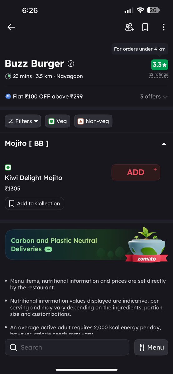 nitish_an's tweet photo. What’s going on with Zomato in Chandigarh? 🤔

Fake ‘restaurants’ offering just ONE dish at absurd prices, with nonexistent addresses.  Something really shady is cooking on @zomato @DgpChdPolice 

Anyone else noticed this? 👀 #Zomato #Chandigarh #ZomatoGate https://t.co/wbBvCrqsPV