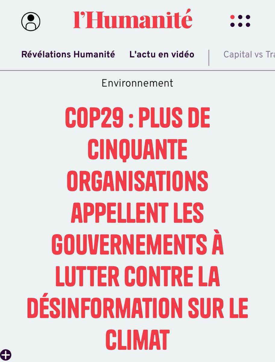 Aux côtés de 92 experts et organisations, nous demandons aux gouvernements d'agir urgemment contre la désinformation climatique lors de la COP29. 🧶