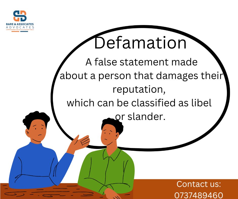 BareAdvocates's tweet image. Scenario: After seeing the false articles about receiving bribes from contractors, the minister of trade and industry, Mr Mwangangi had no choice but to sue the bloggers for defamation #DefamationOfCharacter #defamation #LawEducation