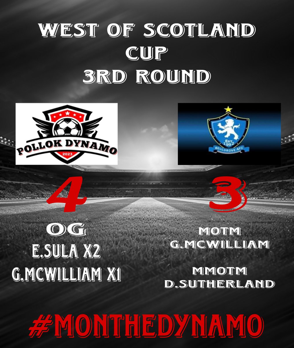 Another great performance from the lads yesterday to book our place in the last 16 of the West 😎

#monthedynamo
🔴⚫️🔴⚫️