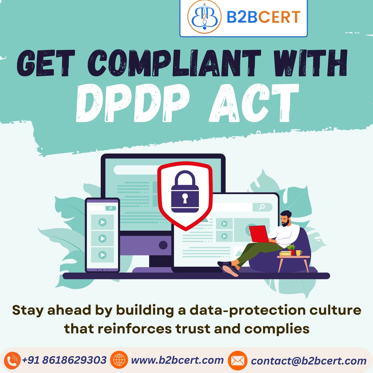 b2bcert's tweet image. Navigating Compliance with Digital Personal Data Protection (DPDP) Act 📜🛡️
New Standards for Data Security and Privacy: What Every Business Needs to Know
#DPDPAct2023 #DataPrivacy #CustomerDataProtection #IndiaDataLaws #BusinessCompliance #DataSecurity #AadhaarProtection