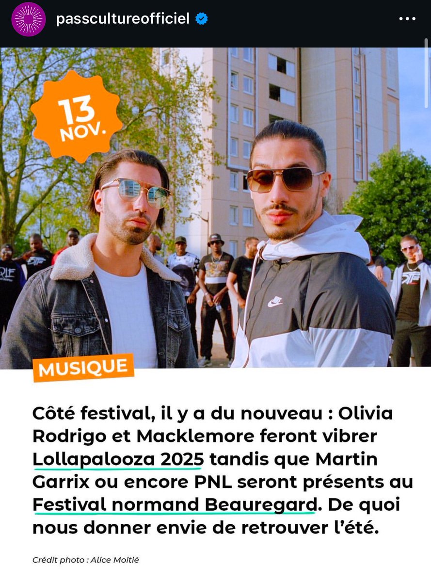 Le PassCulture qui leak la présence de PNL à un festival en 2025, ON AIME CE GENRE D’INFO !!!!!!