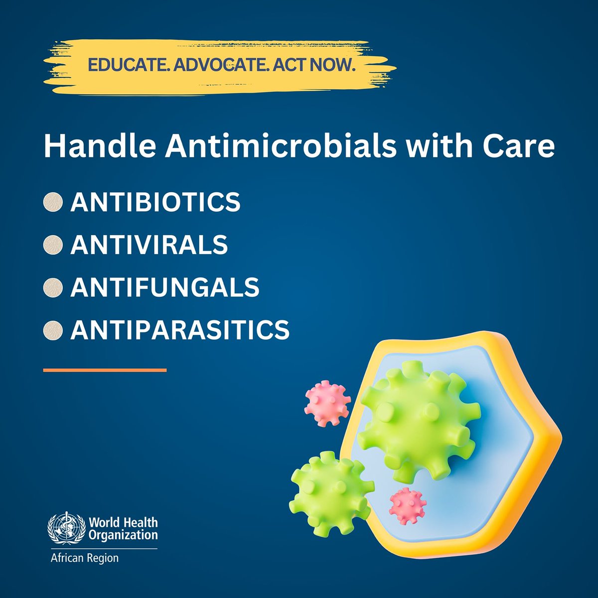 It’s #WorldAMRAwarenessWeek.

#AMR occurs when bacteria, viruses, fungi, and parasites no longer respond to medicines, making infections harder to treat and increasing the risk of severe illness, disease spread, and death.

#AMR is driven in large part by the misuse and overuse