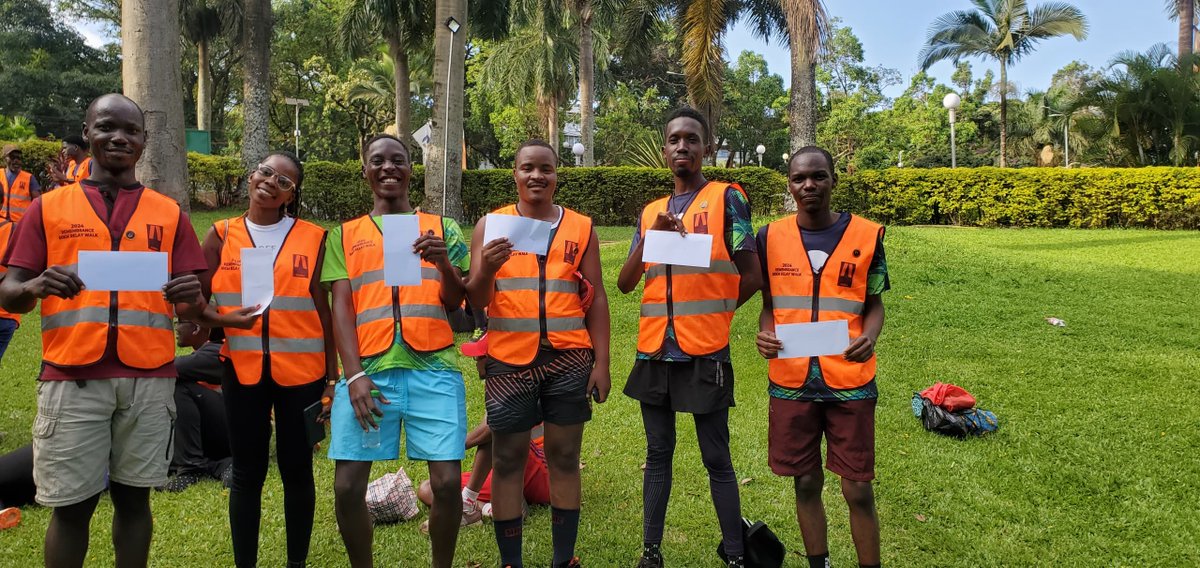 brian_mutono34's tweet photo. Done & Dusted, the #RemembranceWalk 60km Relay aimed to raise awareness about Road Safety.
Team #TrailBlazzers , we came in first place & took the Cash prize.
Thanks @Akeda4 @KampalaSheraton & everyone who participated, it was joy doing the walk with the cheerful participants. https://t.co/stMtup7q5z