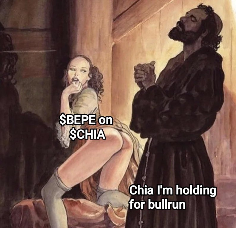 nftprofetmaster's tweet photo. Okay, why isn't anyone saying that while our attention was on the #TangGang #communitybears, $BEPE on #Chia had a huge jump. 

Maybe even the new ATH, I'm not sure! https://t.co/4leZnTYi99
