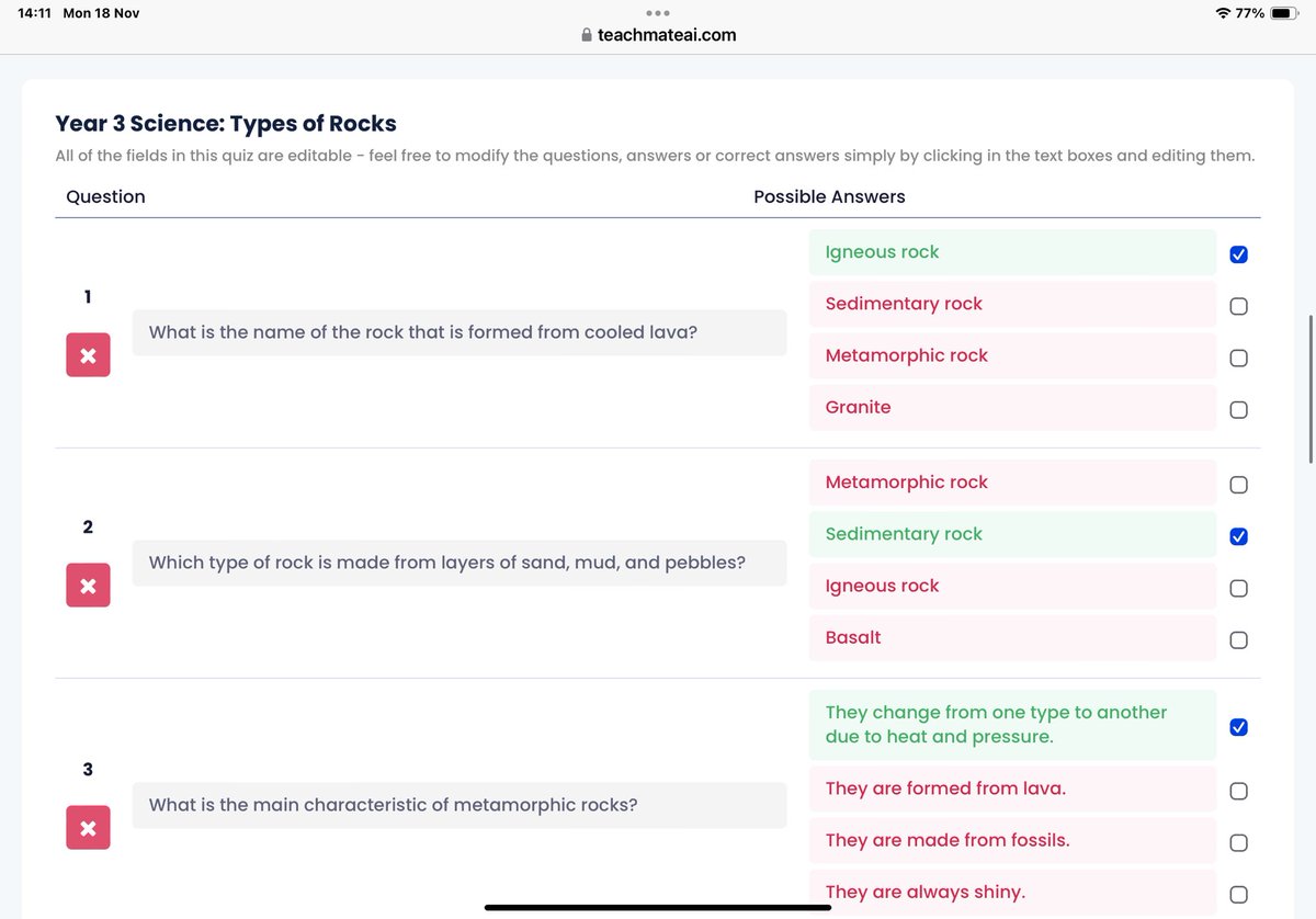 MariaBrett90's tweet photo. TeachMate AI - a time saving tool with excellent AI functionality. My new favourite tool is creating a quiz, downloading it as a csv file and then uploading it to Blooket for my students @ICT_MrP #teachmateai https://t.co/Bt6LwErHag