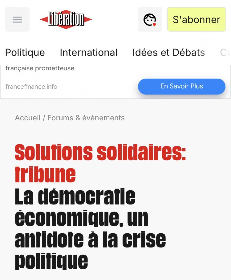 Timothée Duverger (@tduverger) on Twitter photo Face à la crise politique qui voit arriver l’extrême droite avec Trump aux USA, l’Europe doit se réveiller et porter une démocratie économique, qui va de l’entreprise au territoire.
C’est la conviction que nous partageons dans cette tribune pour <a href="/libe/">Libération</a> 👉 liberation.fr/forums/la-demo… Face à la crise politique qui voit arriver l’extrême droite avec Trump aux USA, l’Europe doit se réveiller et porter une démocratie économique, qui va de l’entreprise au territoire.
C’est la conviction que nous partageons dans cette tribune pour <a href="/libe/">Libération</a> 👉 liberation.fr/forums/la-demo…