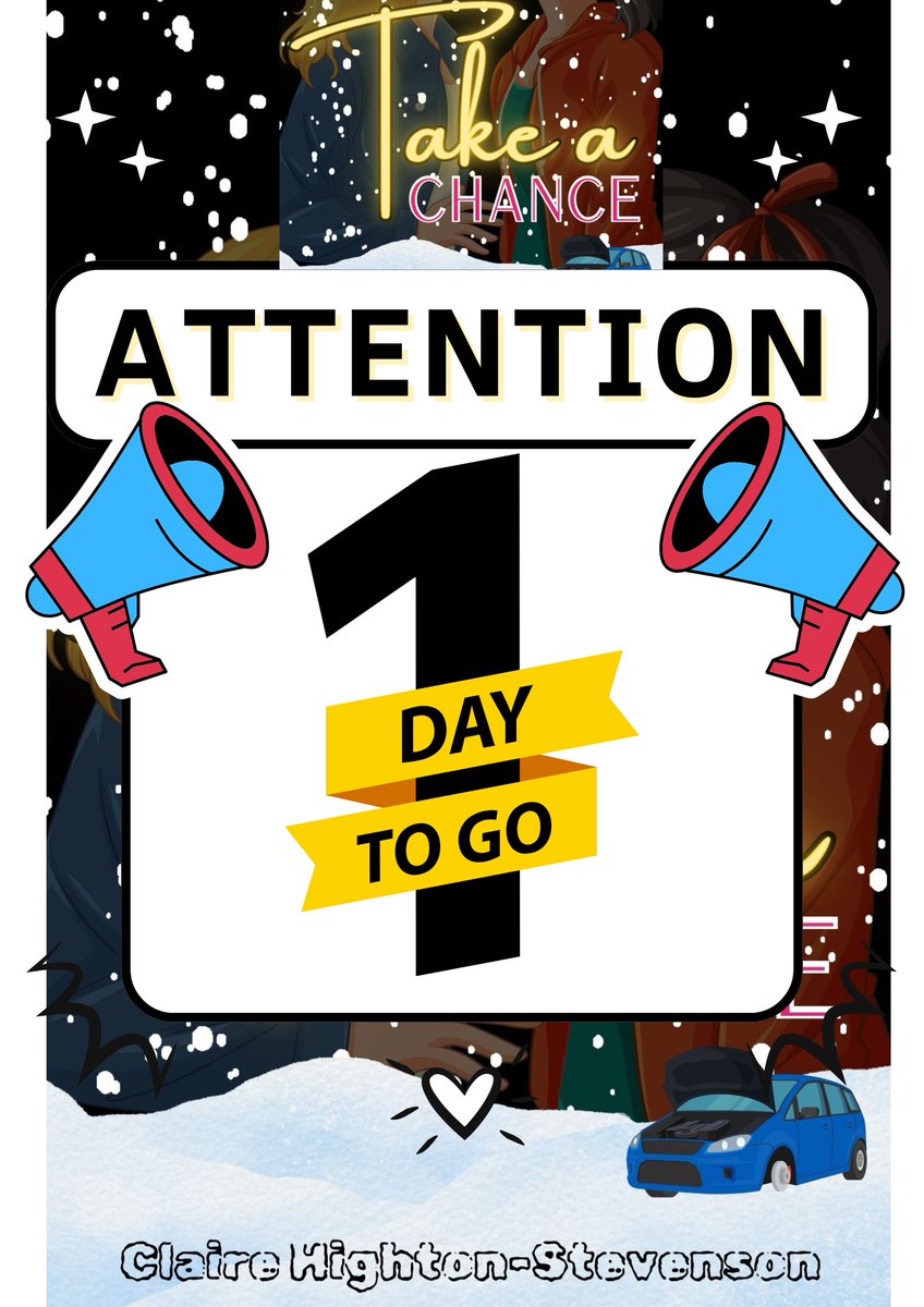 It's happening...Take a Chance, out tomorrow. Grab it today on pre order and have it in your inbox the moment Amazon drops it!

Mybook.to/TACCHS 

A cosy romance with just the right amount of heat to warm any page turning fingers, this Christmas!!